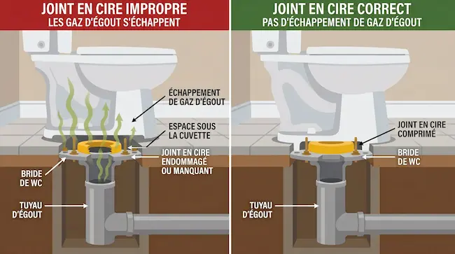 cire pour toilet joint gaz degout